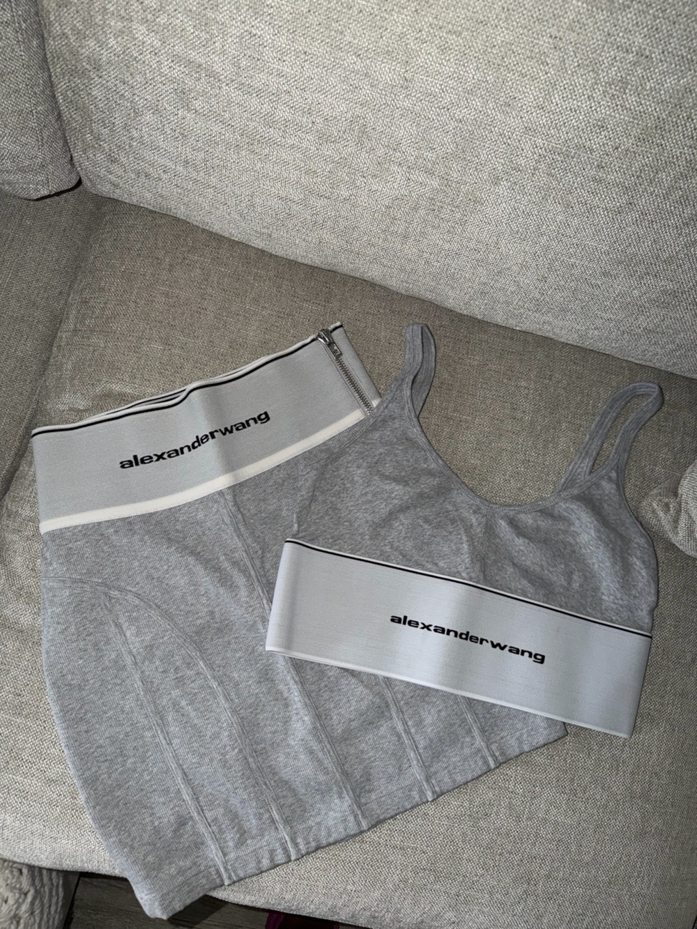alexanderwang Gray Logo Sports Bralette Set